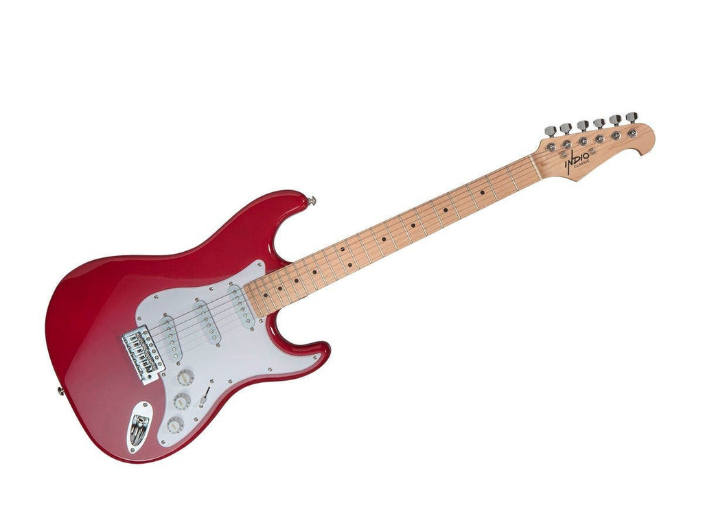 Indio Cali Classic Electric Guitar with Gig Bag, Wine Red