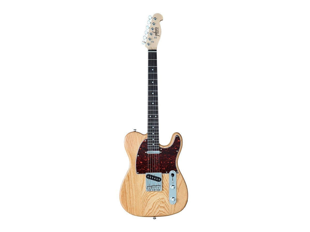 Indio Retro DLX Plus Solid Ash Electric Guitar with Gig Bag - Natural